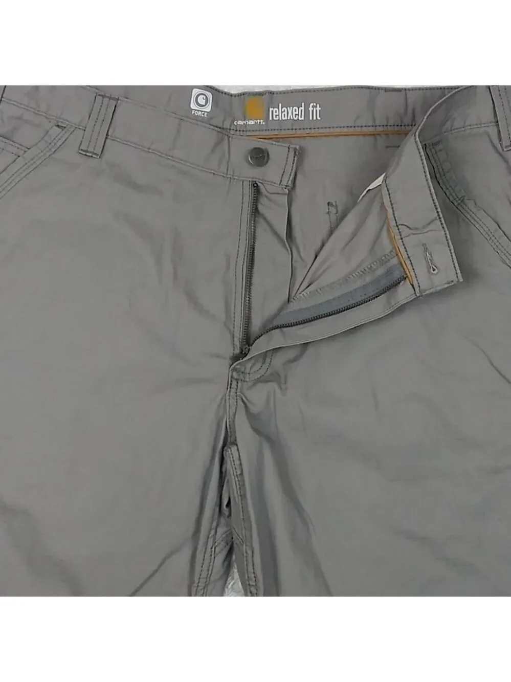 Carhartt Force Relaxed Fit Men's Gray Mid Rise Button Zipper Cargo Short